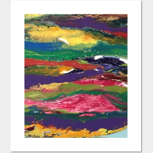 Layered Rainbow Colors Abstract Posters and Art